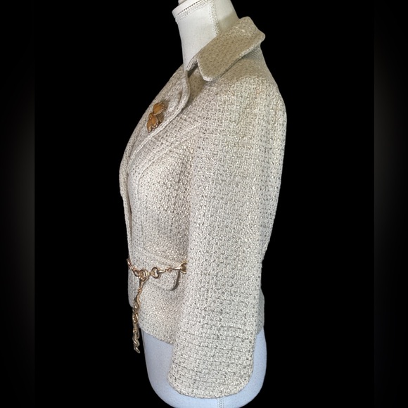 Wool Blend Tweed Cropped Jacket. B31 - Picture 9 of 16